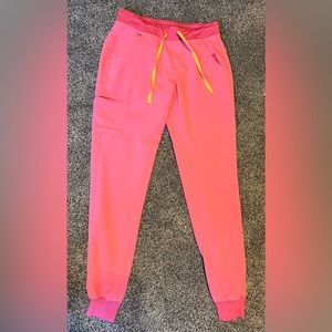Figs Zamora Jogger scrub pants. Small/Tall. Hot Coral. Great condition!